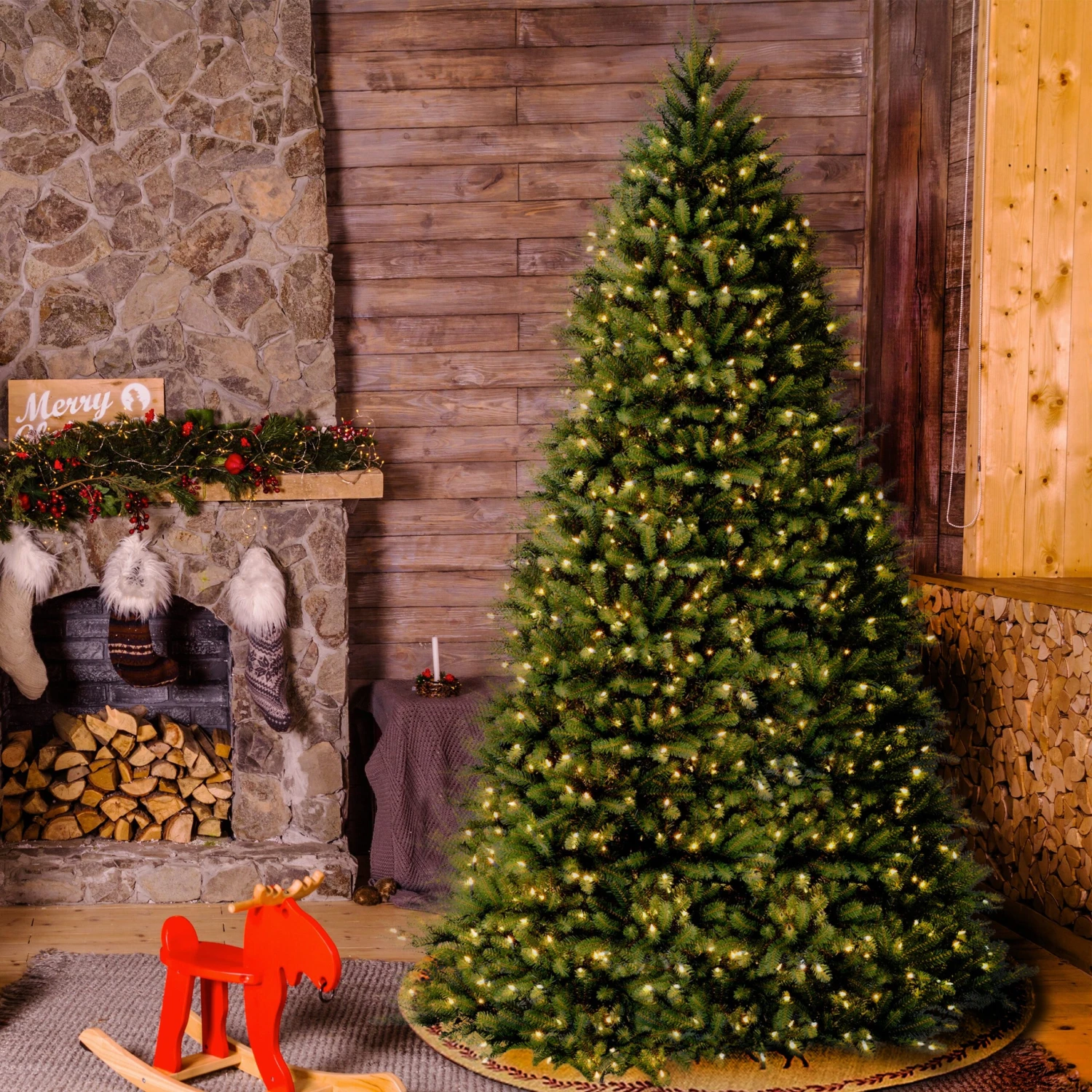 10 Ft. Pre-Lit Dunhill Fir Tree With Clear Lights 8 10 Ft. Pre-Lit Dunhill Fir Tree With Clear Lights - Image 8