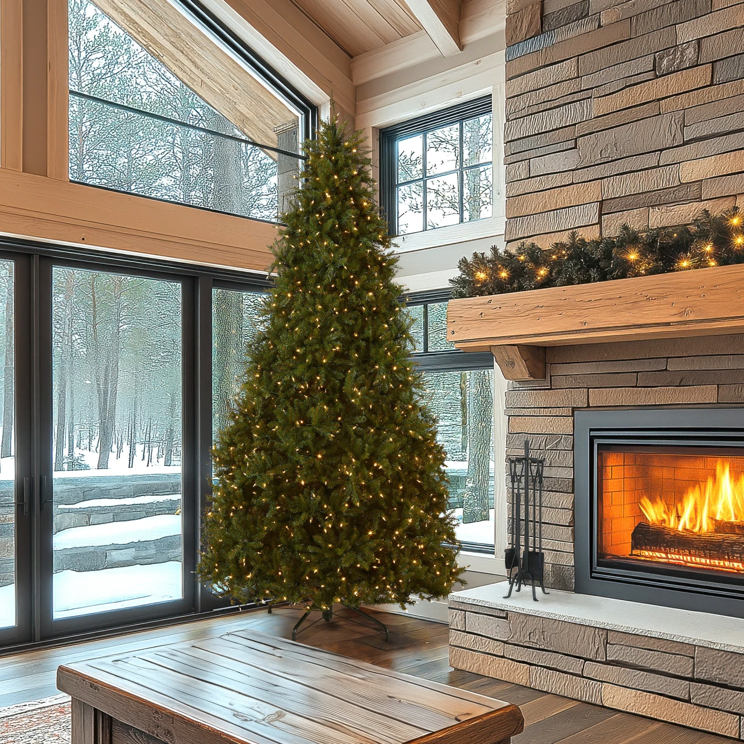 10 Ft. Pre-Lit Dunhill Fir Tree With Dual Color LED Lights 2 10 Ft. Pre-Lit Dunhill Fir Tree With Dual Color LED Lights - Image 2