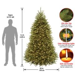 7.5 Ft. Pre-Lit Dunhill Fir Tree With Dual Color LED Lights 22 7.5 Ft. Pre-Lit Dunhill Fir Tree With Dual Color LED Lights -Christmas Trees Sales DUH 330LD 75S Dim