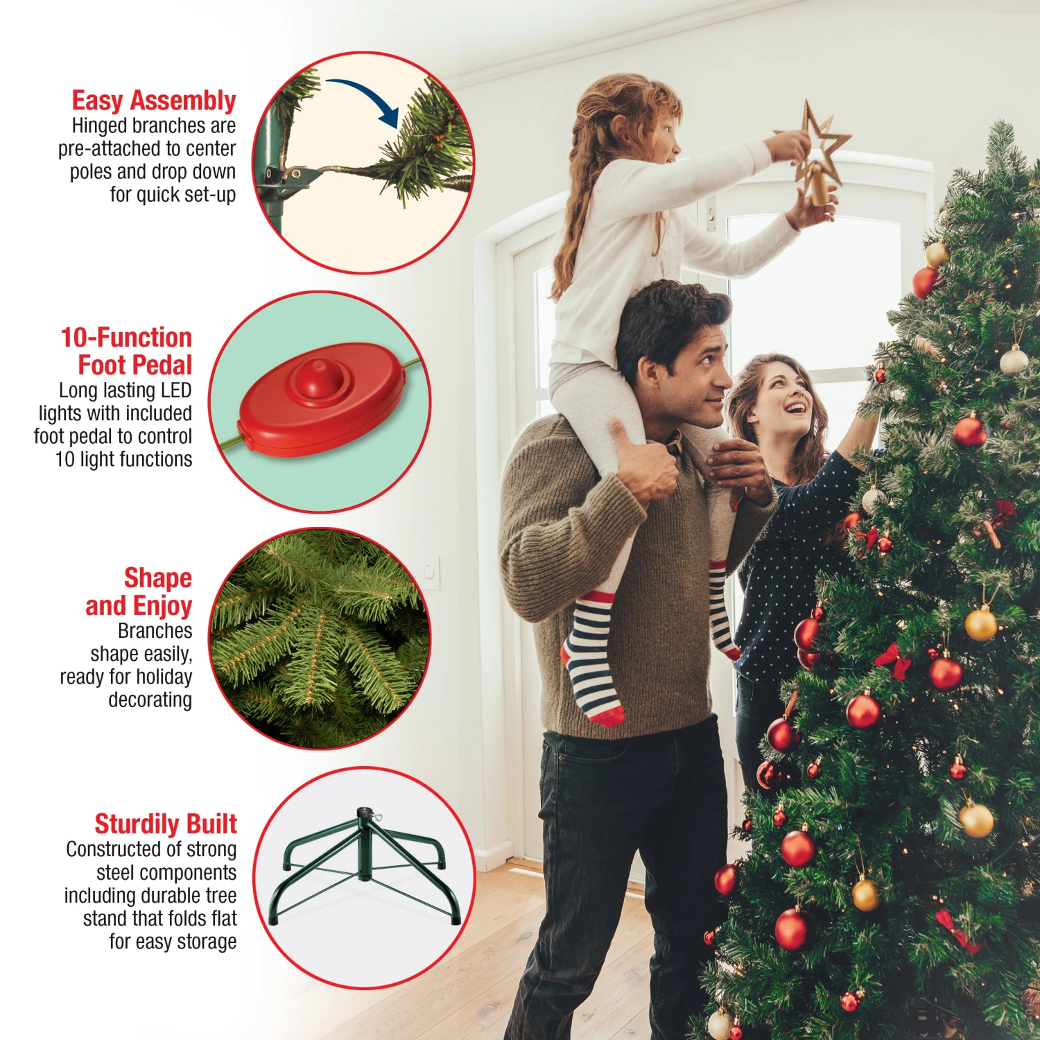 7.5 Ft. Pre-Lit Dunhill Fir Tree With Dual Color LED Lights 8 7.5 Ft. Pre-Lit Dunhill Fir Tree With Dual Color LED Lights - Image 8