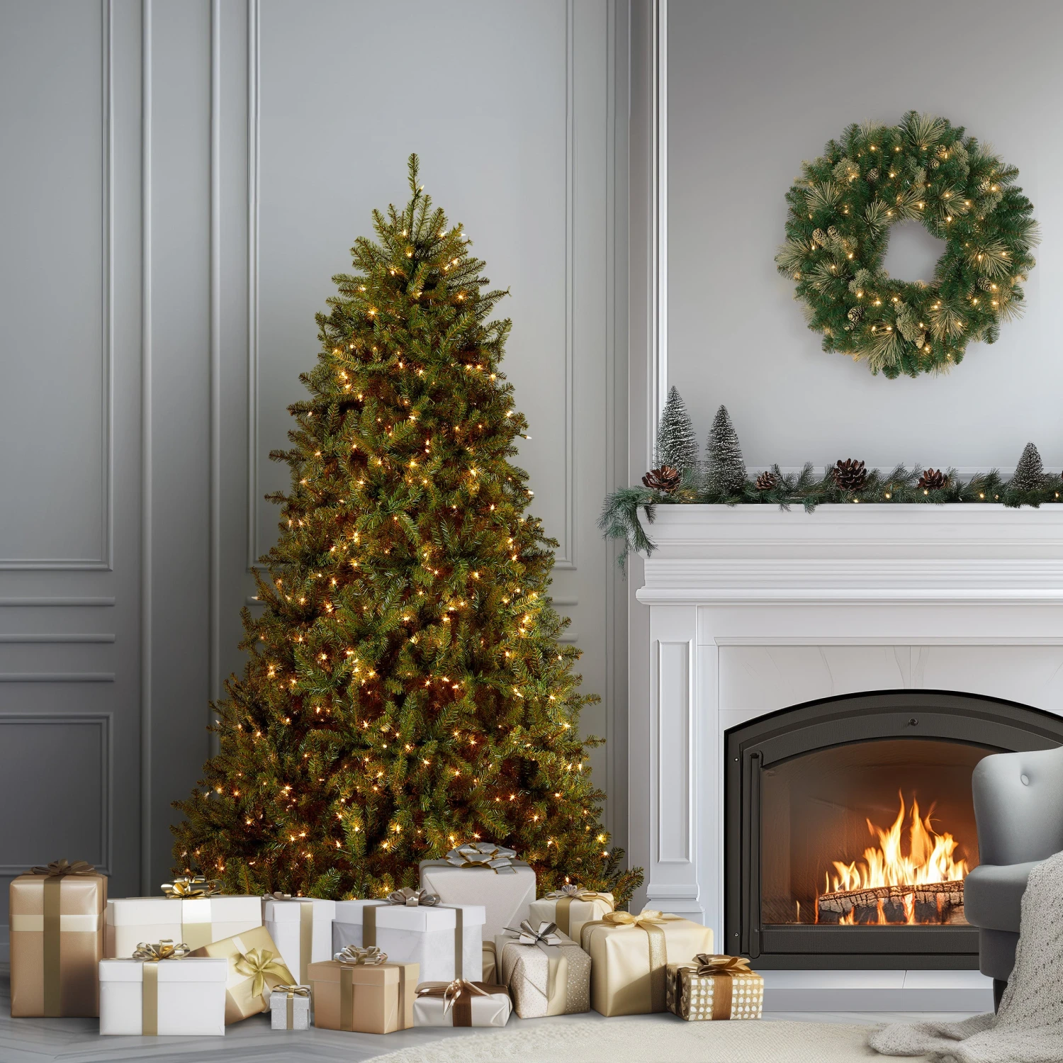 6 Ft. Pre-Lit Dunhill Fir Tree With Clear Lights 2 6 Ft. Pre-Lit Dunhill Fir Tree With Clear Lights - Image 2