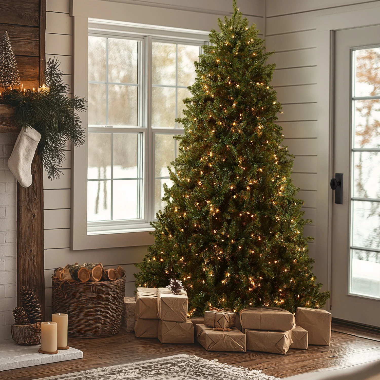 7 Ft. Pre-Lit Dunhill Fir Tree With Clear Lights 2 7 Ft. Pre-Lit Dunhill Fir Tree With Clear Lights - Image 2
