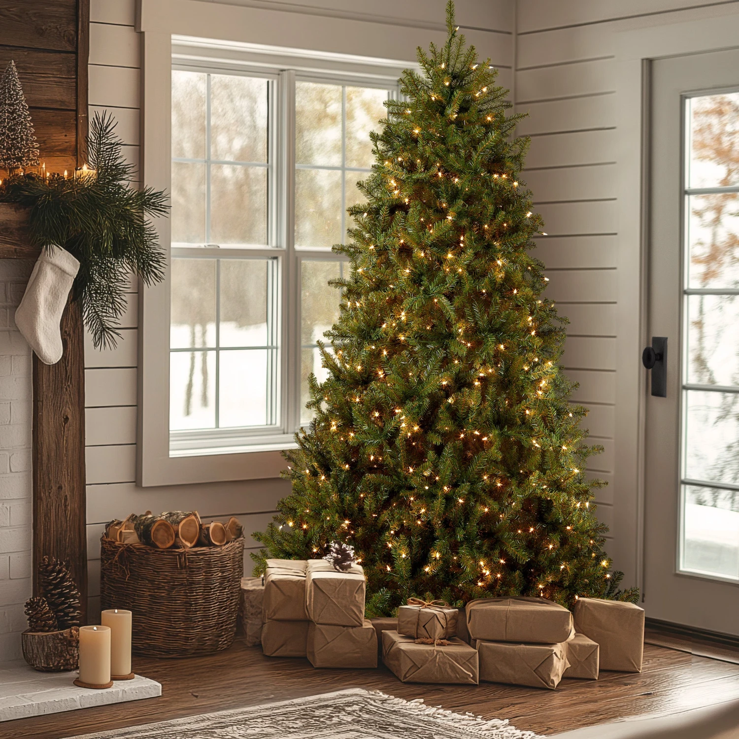 7.5 Ft. Pre-Lit Dunhill Fir Hinged Tree With Clear Lights 2 7.5 Ft. Pre-Lit Dunhill Fir Hinged Tree With Clear Lights - Image 2