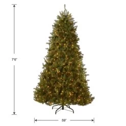 7.5 Ft. Pre-Lit Dunhill Fir Hinged Tree With Clear Lights 12 7.5 Ft. Pre-Lit Dunhill Fir Hinged Tree With Clear Lights -Christmas Trees Sales DUH 75LO Silo Dim
