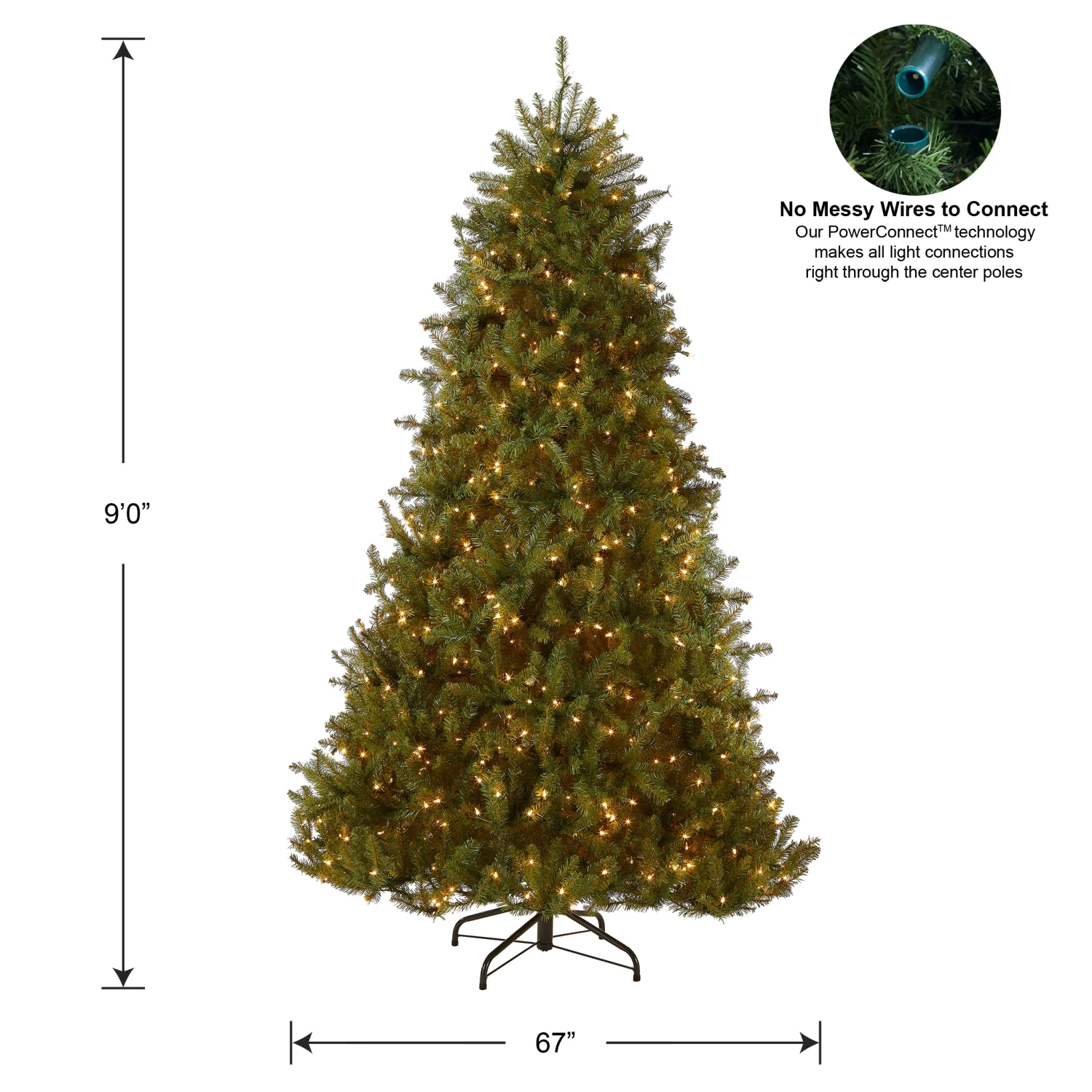 9 Ft. Pre-Lit Dunhill Fir Tree With PowerConnect Clear Lights 8 9 Ft. Pre-Lit Dunhill Fir Tree With PowerConnect Clear Lights - Image 8