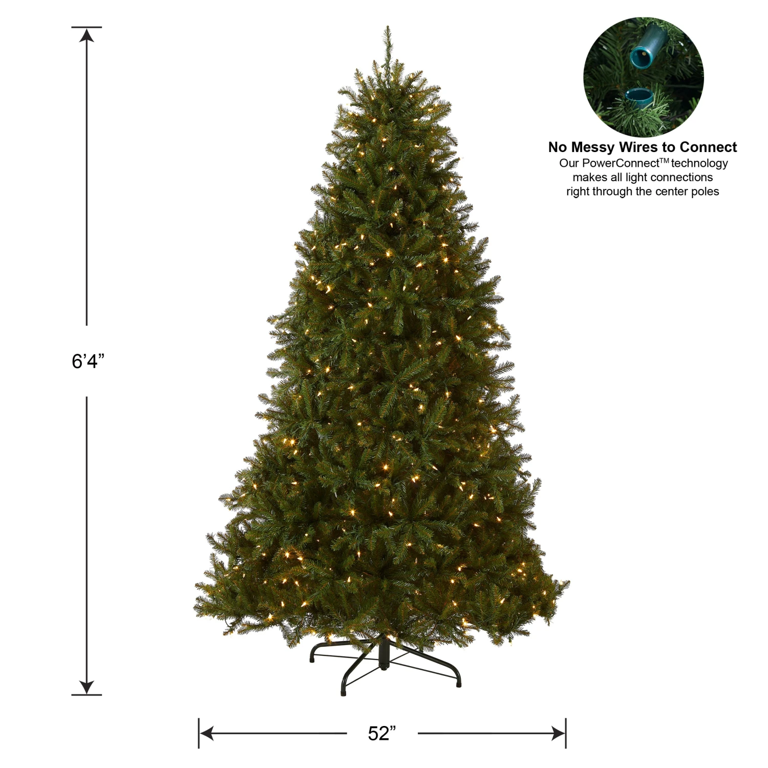 6.5 Ft. Pre-Lit Dunhill Fir With PowerConnect Dual Color LED Lights 4 6.5 Ft. Pre-Lit Dunhill Fir With PowerConnect Dual Color LED Lights - Image 4