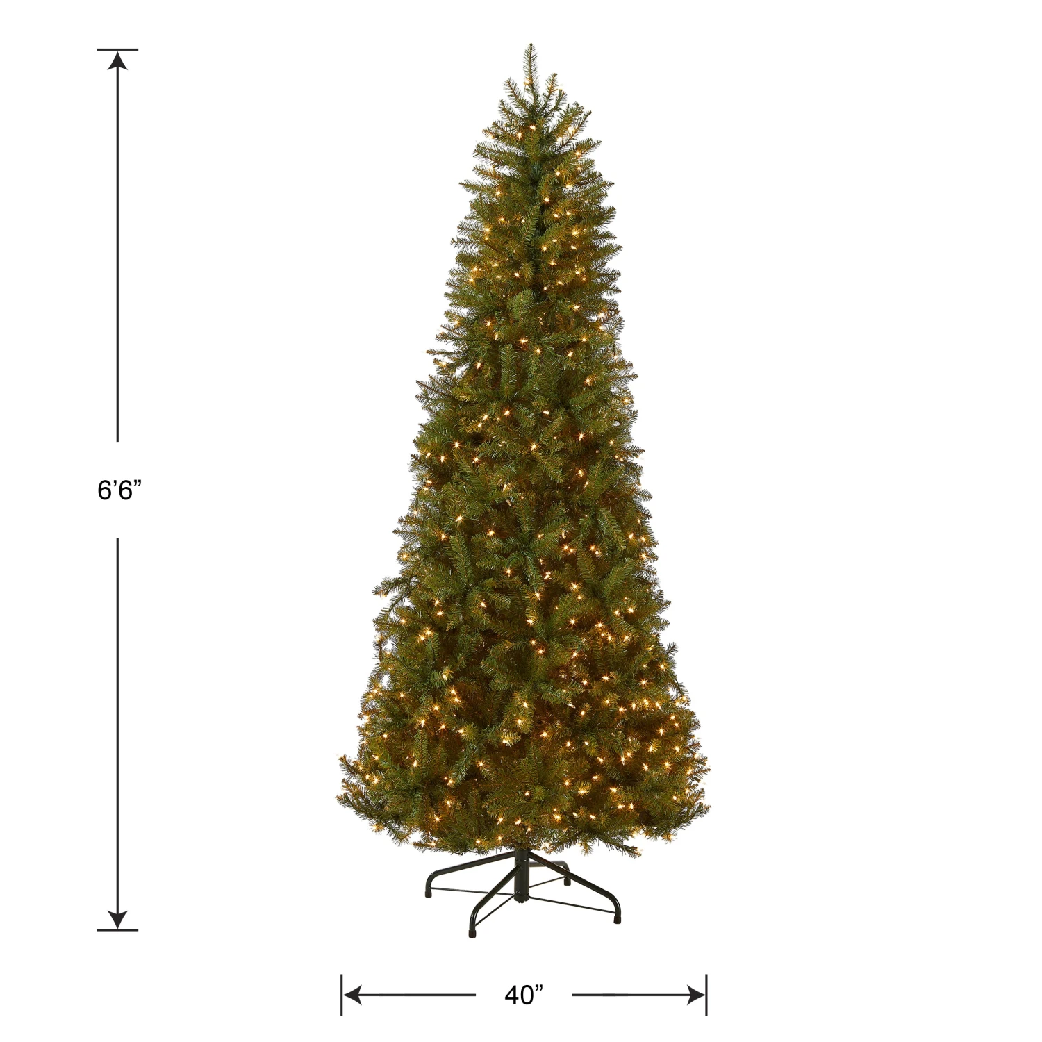 6.5 Ft. Pre-Lit Dunhill Fir Slim Tree With Clear Lights 5 6.5 Ft. Pre-Lit Dunhill Fir Slim Tree With Clear Lights - Image 5