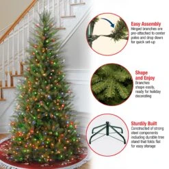 6.5 Ft. Pre-Lit Dunhill Fir Slim Tree With Multicolor Lights 33 6.5 Ft. Pre-Lit Dunhill Fir Slim Tree With Multicolor Lights -Christmas Trees Sales DUSLH1 65RLO Features