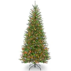 7.5 Ft. Pre-Lit Dunhill Fir Slim Tree With Multicolor Lights