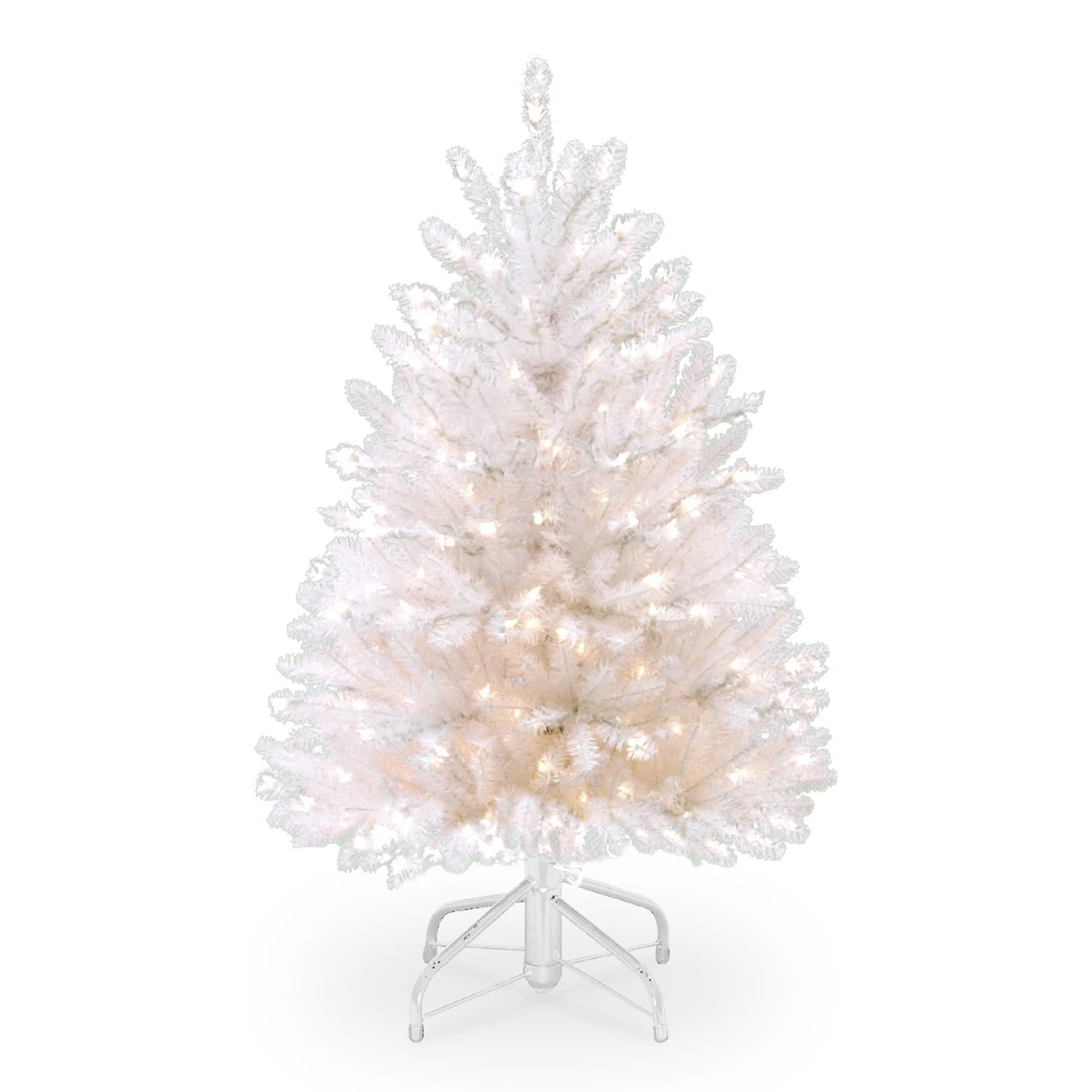 4.5 Ft. Pre-Lit Dunhill White Fir Tree With Clear Lights 1 4.5 Ft. Pre-Lit Dunhill White Fir Tree With Clear Lights