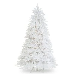 7 Ft. Pre-Lit Dunhill Fir White Tree With Clear Lights -Christmas Trees Sales DUWH 70LO