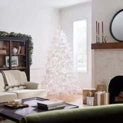 7 Ft. Pre-Lit Dunhill Fir White Tree With Clear Lights -Christmas Trees Sales DUWH 70LO Lifestyle