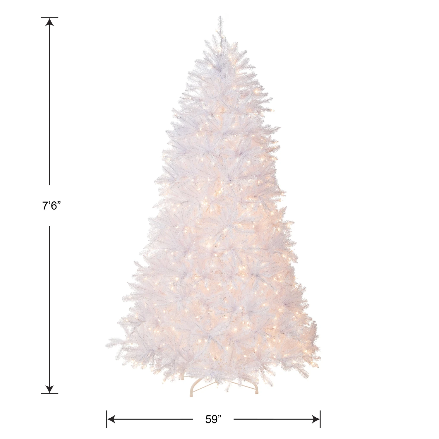 7.5 Ft. Pre-Lit Dunhill Fir White Tree With Clear Lights 3 7.5 Ft. Pre-Lit Dunhill Fir White Tree With Clear Lights - Image 3