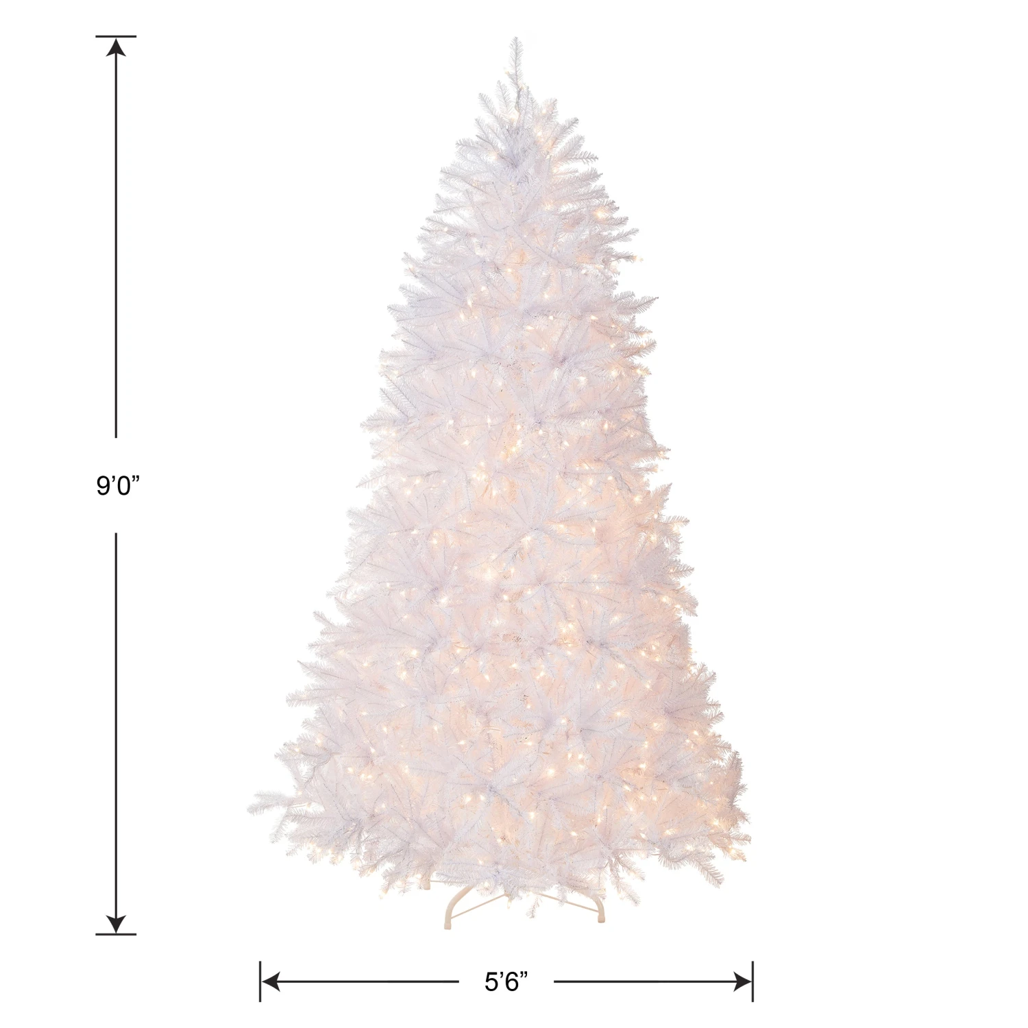 9 Ft. Pre-Lit Dunhill Fir White Tree With Clear Lights 3 9 Ft. Pre-Lit Dunhill Fir White Tree With Clear Lights - Image 3
