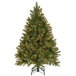 4.5 Ft. Pre-Lit Downswept Douglas Fir Tree With Clear Lights