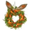 16 In. Easter Wreath Decorated With Carrots And Leafy Greens