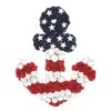 20 In. Patriotic Wreath, Blue Cross Shape With Red White And Blue Flower Blooms White Stars