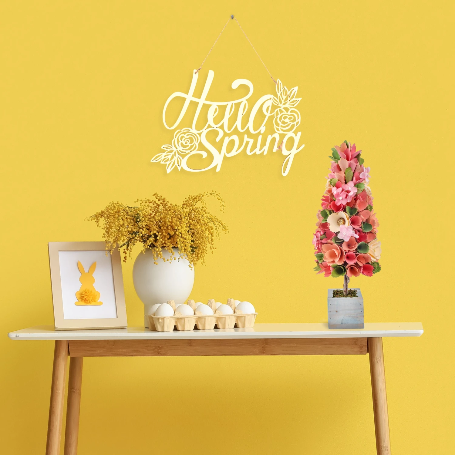 19 In. Pastel Colors Spring Floral Cone Tree 2 19 In. Pastel Colors Spring Floral Cone Tree - Image 2