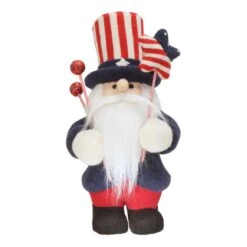 18 In. Patriotic Gnome Decoration In Red, White And Blue Attire