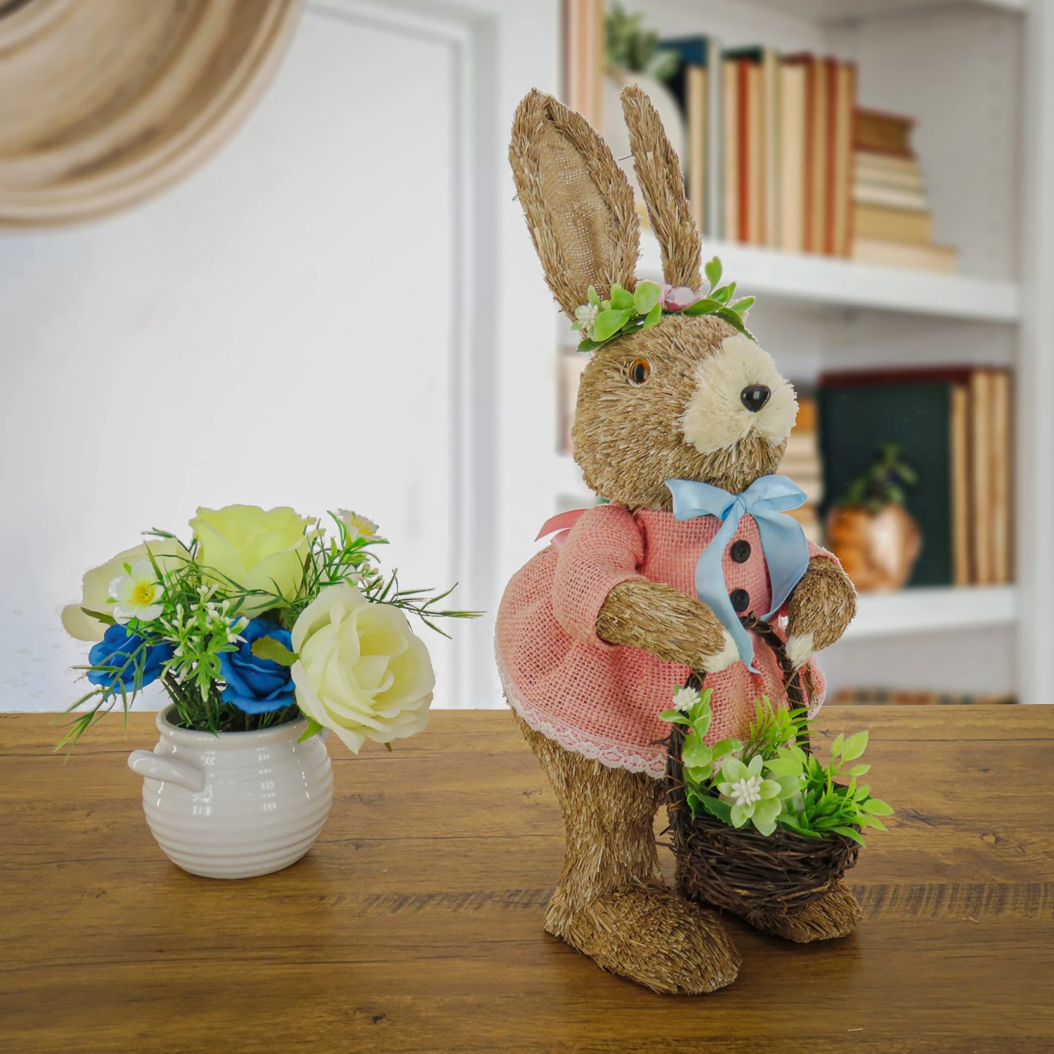 10 In. Female Bunny In Pink Dress Table Decoration 2 10 In. Female Bunny In Pink Dress Table Decoration - Image 2