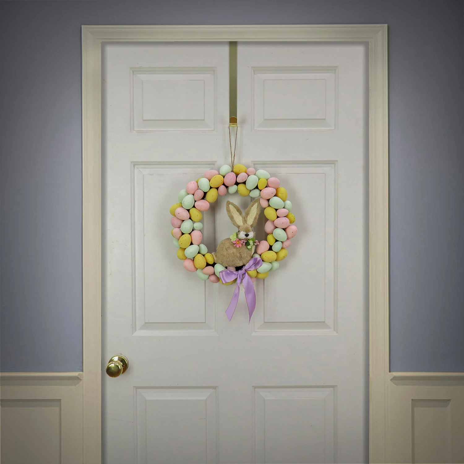 16 In. Easter Wreath Decorated With Pastel Eggs And Bunny 2 16 In. Easter Wreath Decorated With Pastel Eggs And Bunny - Image 2