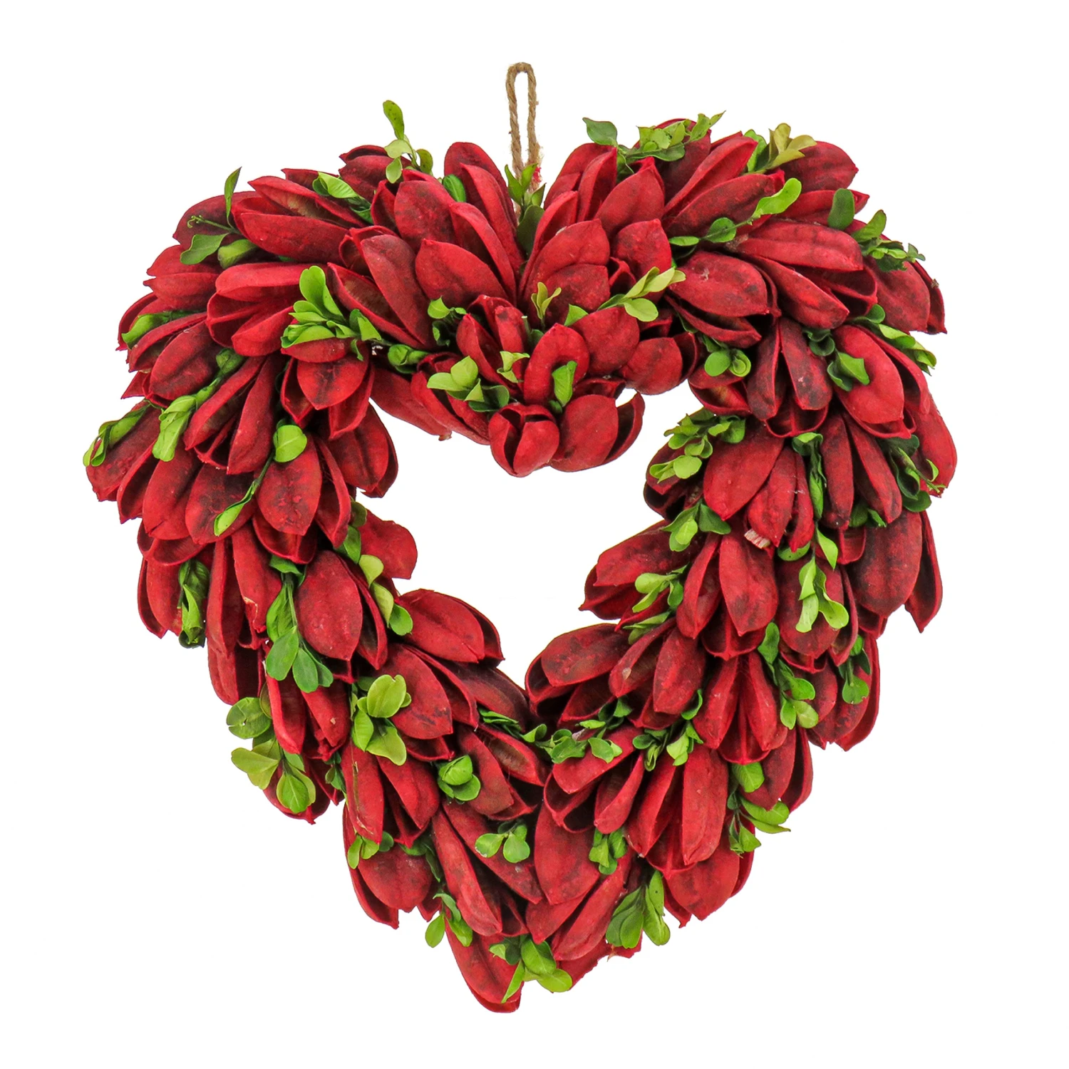12 In. Red Petals And Leaves Floral Valentine’s Heart 1 12 In. Red Petals And Leaves Floral Valentine’s Heart