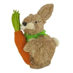 12 In. Cute Easter Bunny Holding Carrot Table Decoration