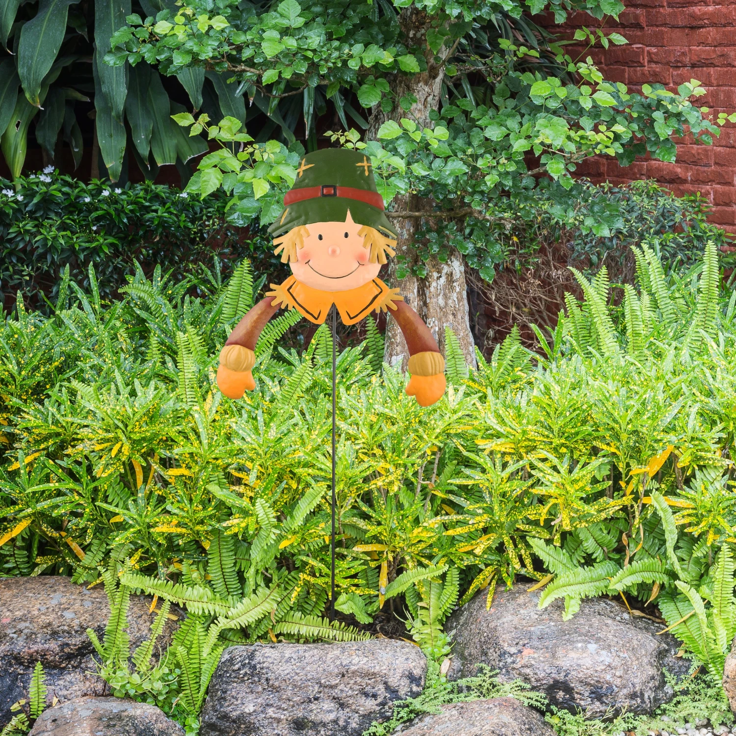 24 In. Scarecrow Boy Garden Stake Outdoor Fall Decoration 2 24 In. Scarecrow Boy Garden Stake Outdoor Fall Decoration - Image 2