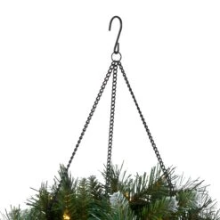 20 In. Pre-LitFrosted Berry Hanging Basket With LED Lights -Christmas Trees Sales FRB 20HLW B1 Silo C2