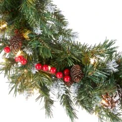 24 In. Pre-Lit Frosted Berry Wreath With Clear Lights, Plug-In 11 24 In. Pre-Lit Frosted Berry Wreath With Clear Lights, Plug-In -Christmas Trees Sales FRB 24WLO 1 Silo C1