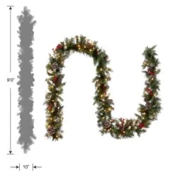 9 Ft. Pre-Lit Frosted Berry Garland With Clear Lights 7 9 Ft. Pre-Lit Frosted Berry Garland With Clear Lights -Christmas Trees Sales FRB 9GLO 1 Silo Dim