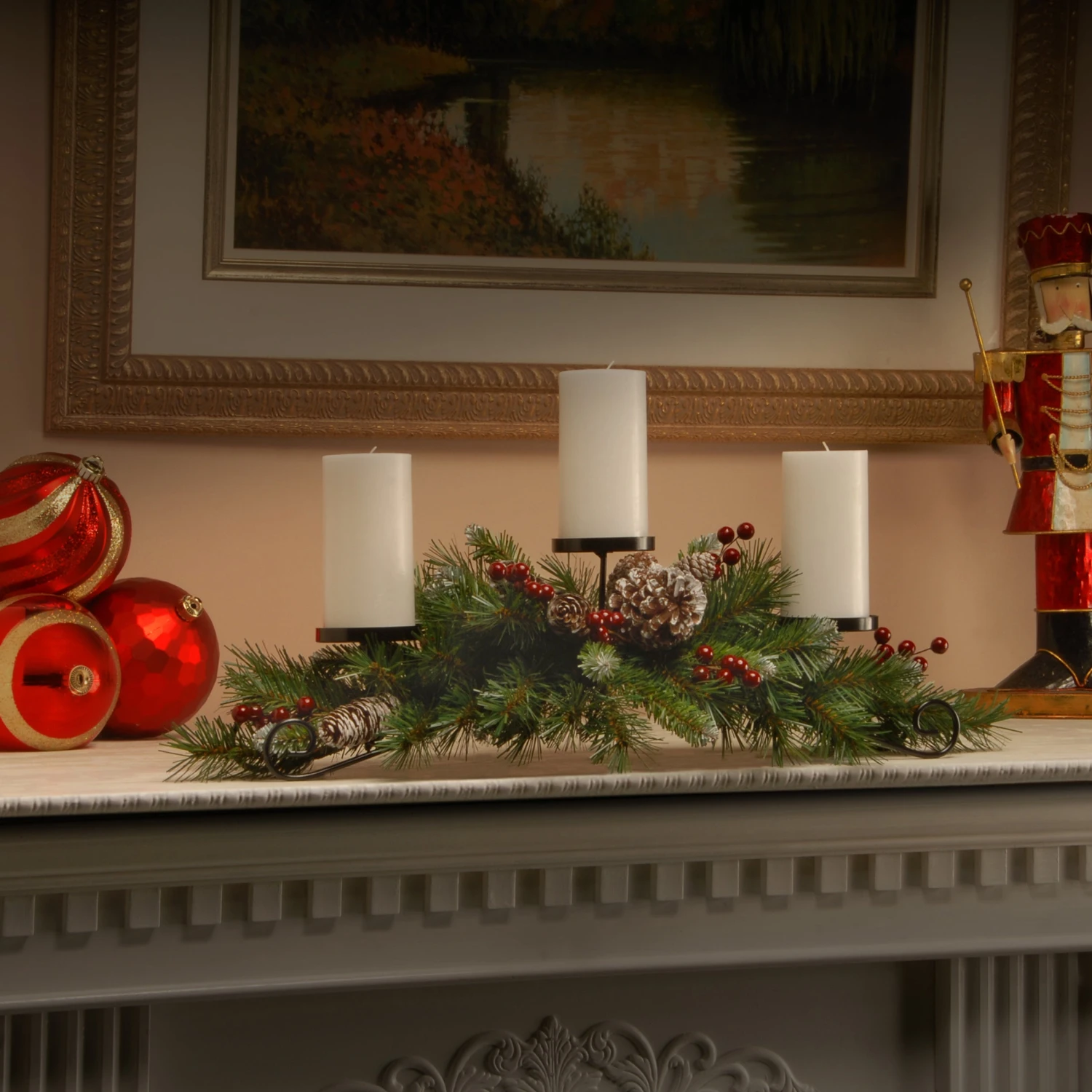 30 In. Frosted Berry Frosted Berry Centerpiece And Candle Holder 2 30 In. Frosted Berry Frosted Berry Centerpiece And Candle Holder - Image 2