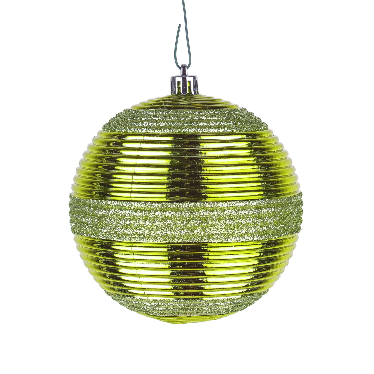 4-Piece Shatterproof Swirling Lime Green Ornaments 3 4-Piece Shatterproof Swirling Lime Green Ornaments - Image 3