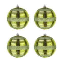 4-Piece Shatterproof Swirling Lime Green Ornaments 11 4-Piece Shatterproof Swirling Lime Green Ornaments -Christmas Trees Sales FRT100 AH112601 5