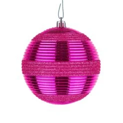 4-Piece Shatterproof Swirling Pink Ornaments 9 4-Piece Shatterproof Swirling Pink Ornaments -Christmas Trees Sales FRT100 AH112602 3