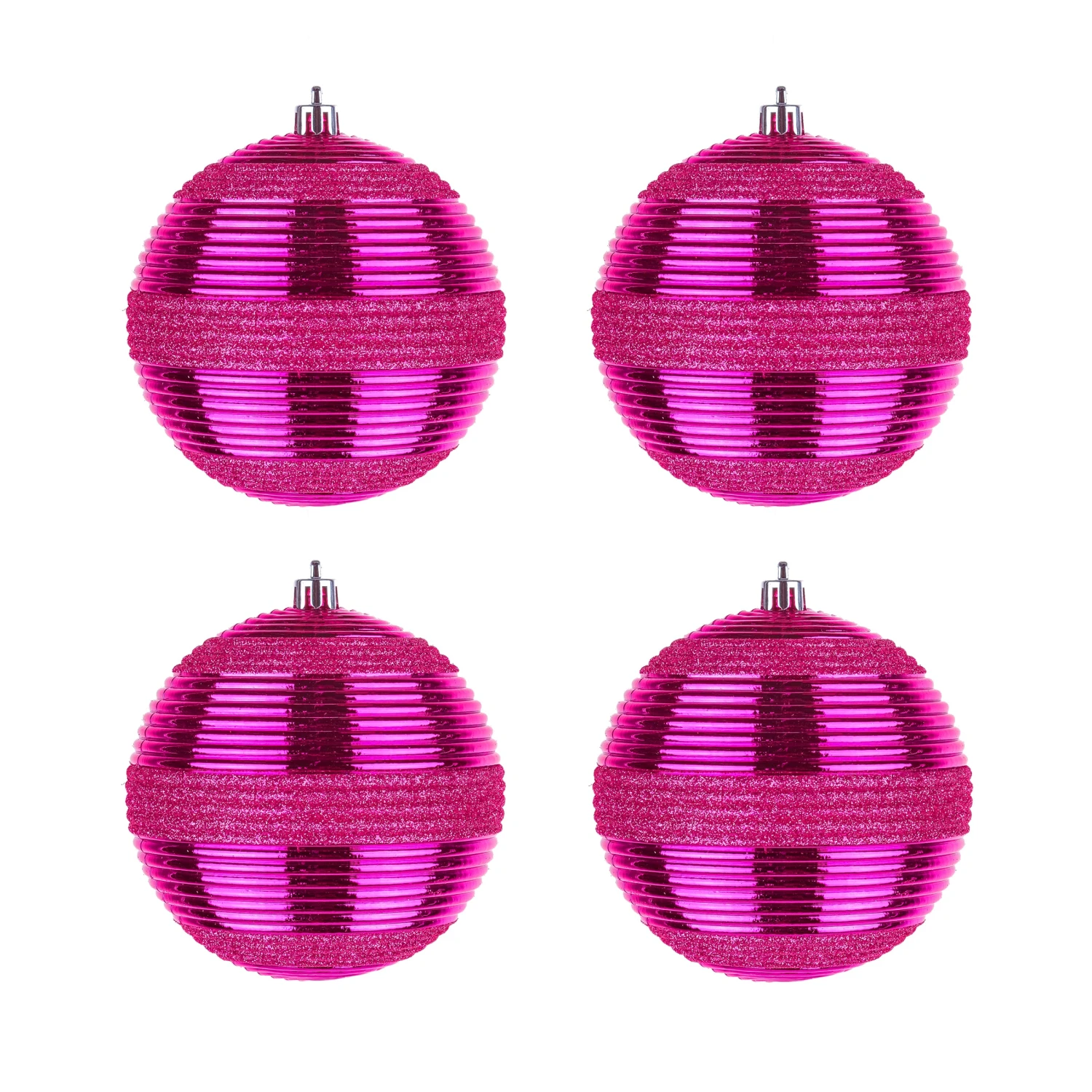 4-Piece Shatterproof Swirling Pink Ornaments 5 4-Piece Shatterproof Swirling Pink Ornaments - Image 5