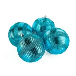4-Piece Shatterproof Swirling Blue Ornaments 10 4-Piece Shatterproof Swirling Blue Ornaments -Christmas Trees Sales FRT100 AH112603 4