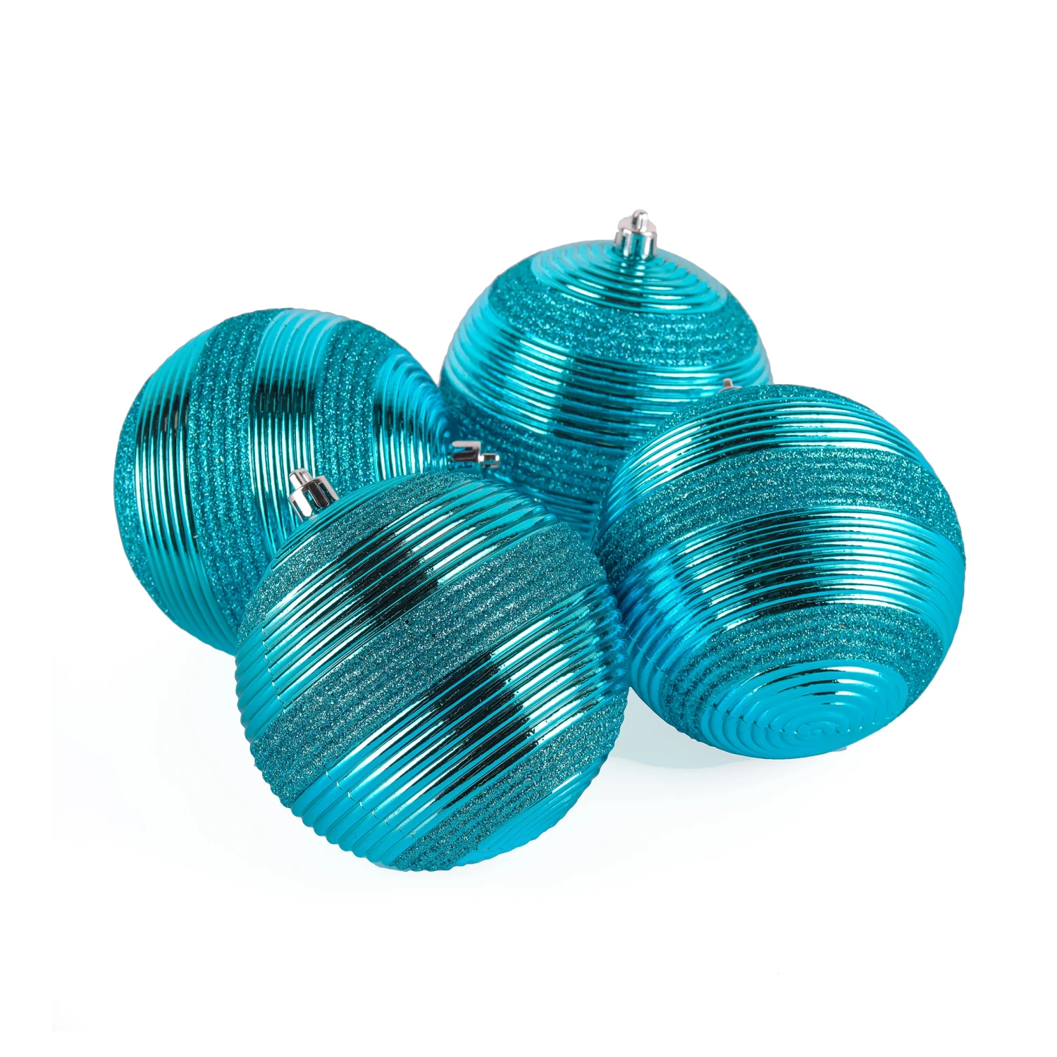 4-Piece Shatterproof Swirling Blue Ornaments 4 4-Piece Shatterproof Swirling Blue Ornaments - Image 4