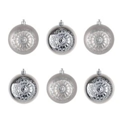 6-Piece Shatterproof Glittering Silver Ornaments 13 6-Piece Shatterproof Glittering Silver Ornaments -Christmas Trees Sales FRT100 AH112607 6