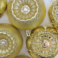 6-Piece Shatterproof Glittering Gold Ornaments 9 6-Piece Shatterproof Glittering Gold Ornaments -Christmas Trees Sales FRT100 AH112608 3