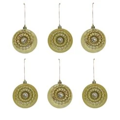 6-Piece Shatterproof Glittering Gold Ornaments 11 6-Piece Shatterproof Glittering Gold Ornaments -Christmas Trees Sales FRT100 AH112608 5