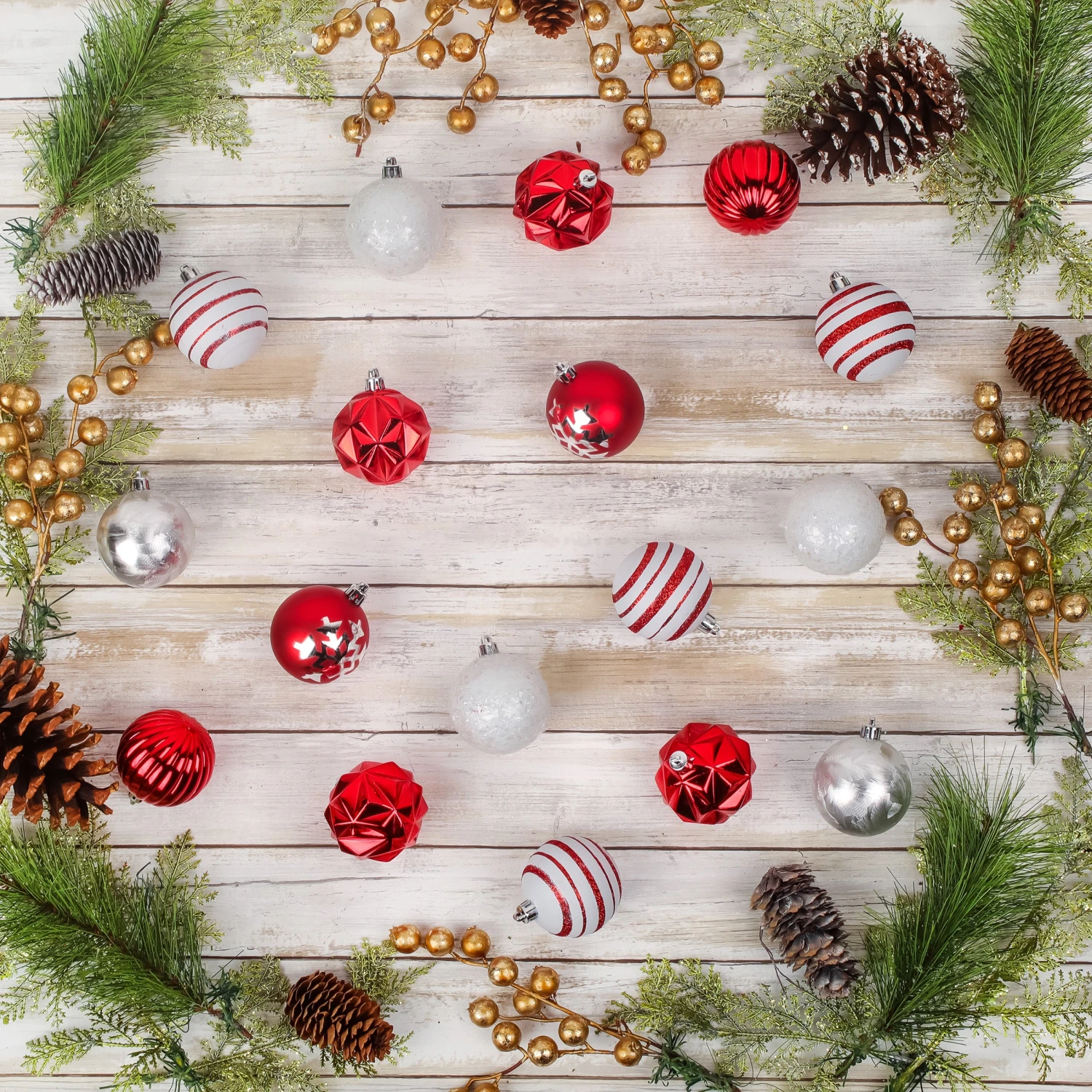 19 In. Red Xmas Ball Decor Set 2 19 In. Red Xmas Ball Decor Set - Image 2