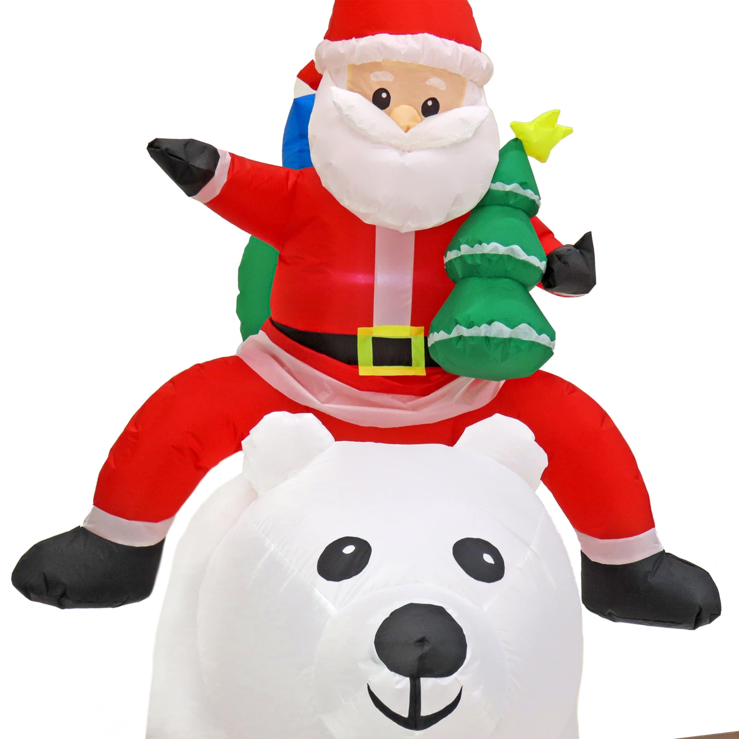 6 Ft. Inflatable Santa Riding Polar Bear 3 6 Ft. Inflatable Santa Riding Polar Bear - Image 3