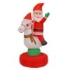 6 Ft. Red Inflatable Blow Up Santa On Horse