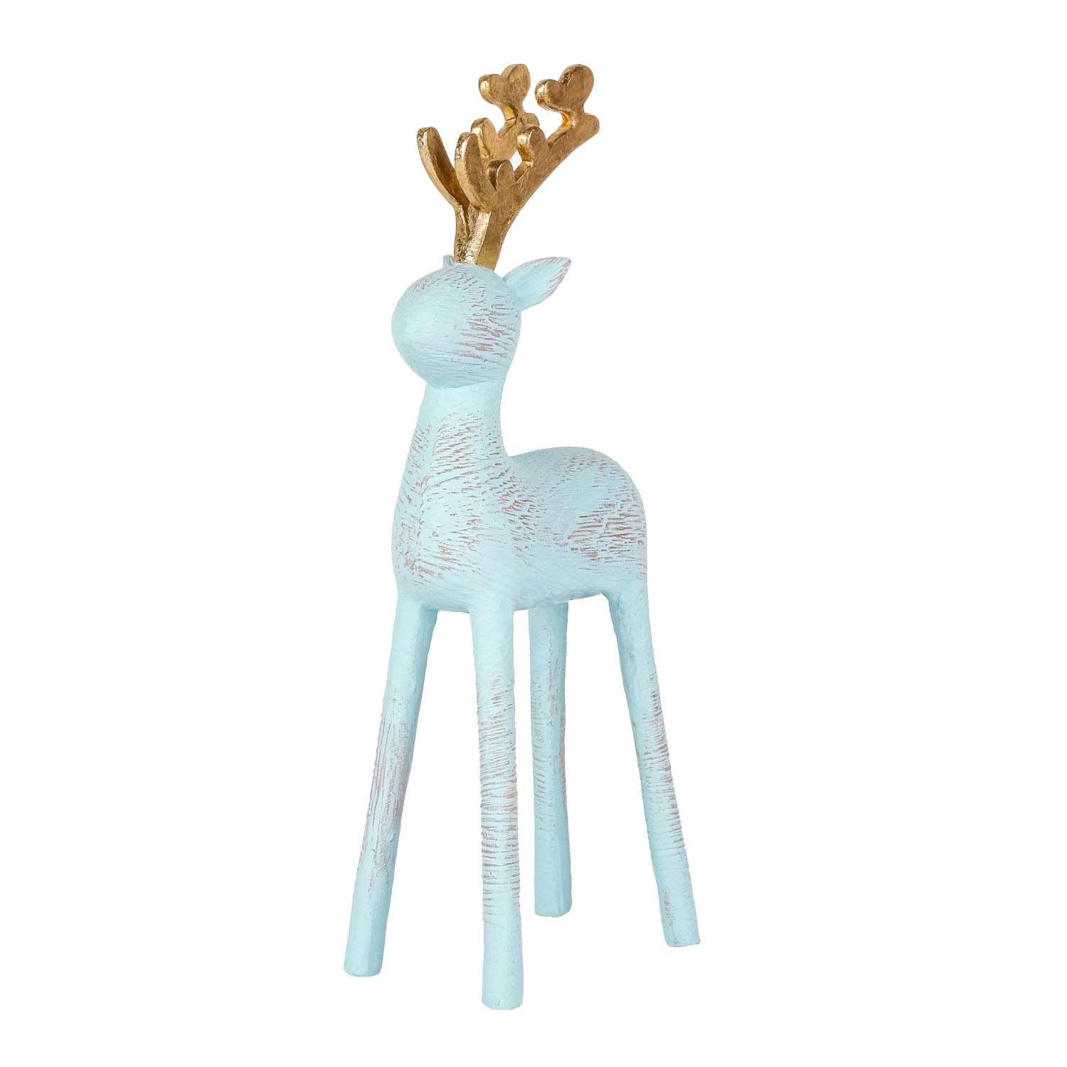 9 In. Woodgrain Reindeer Decor, Blue 1 9 In. Woodgrain Reindeer Decor, Blue
