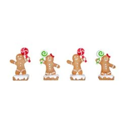 4-Piece Gingerbread Cookie Card Holders