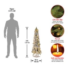 4 Ft. Pre-Lit Snowy Downswept Forest Tree With Clear Lights 16 4 Ft. Pre-Lit Snowy Downswept Forest Tree With Clear Lights -Christmas Trees Sales FTDF1 48ALO Dim