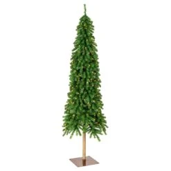 6.5 Ft. Pre-Lit Snowy Grand Alpine Pencil Slim Tree With Clear Lights 10 6.5 Ft. Pre-Lit Snowy Grand Alpine Pencil Slim Tree With Clear Lights -Christmas Trees Sales GAL100 307 65