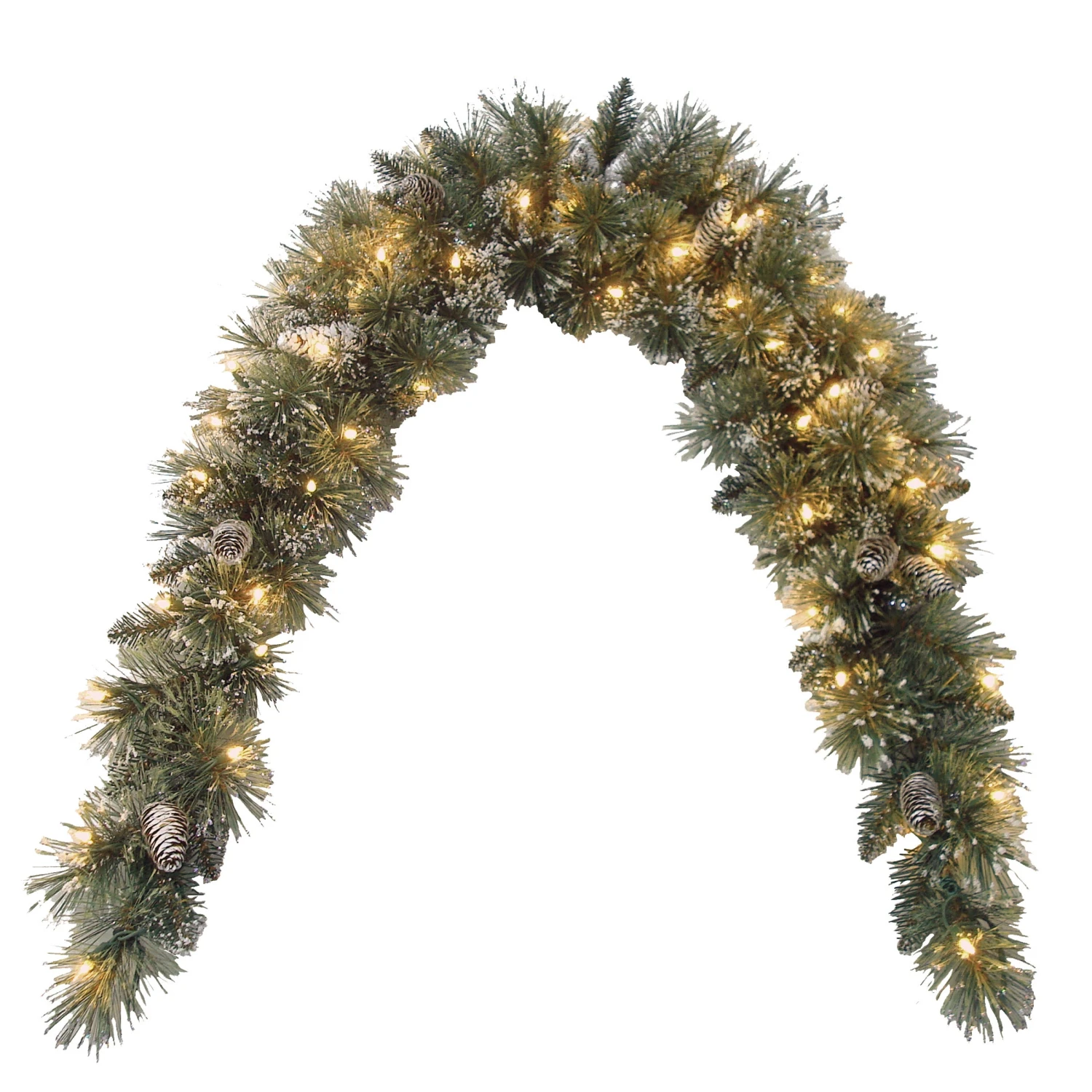 6 Ft. Pre-Lit Glittery Bristle Pine Mantel Swag With Clear Lights 1 6 Ft. Pre-Lit Glittery Bristle Pine Mantel Swag With Clear Lights