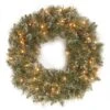 24 In. Pre-Lit Glittery Bristle Pine Wreath With Twinkly LED Lights